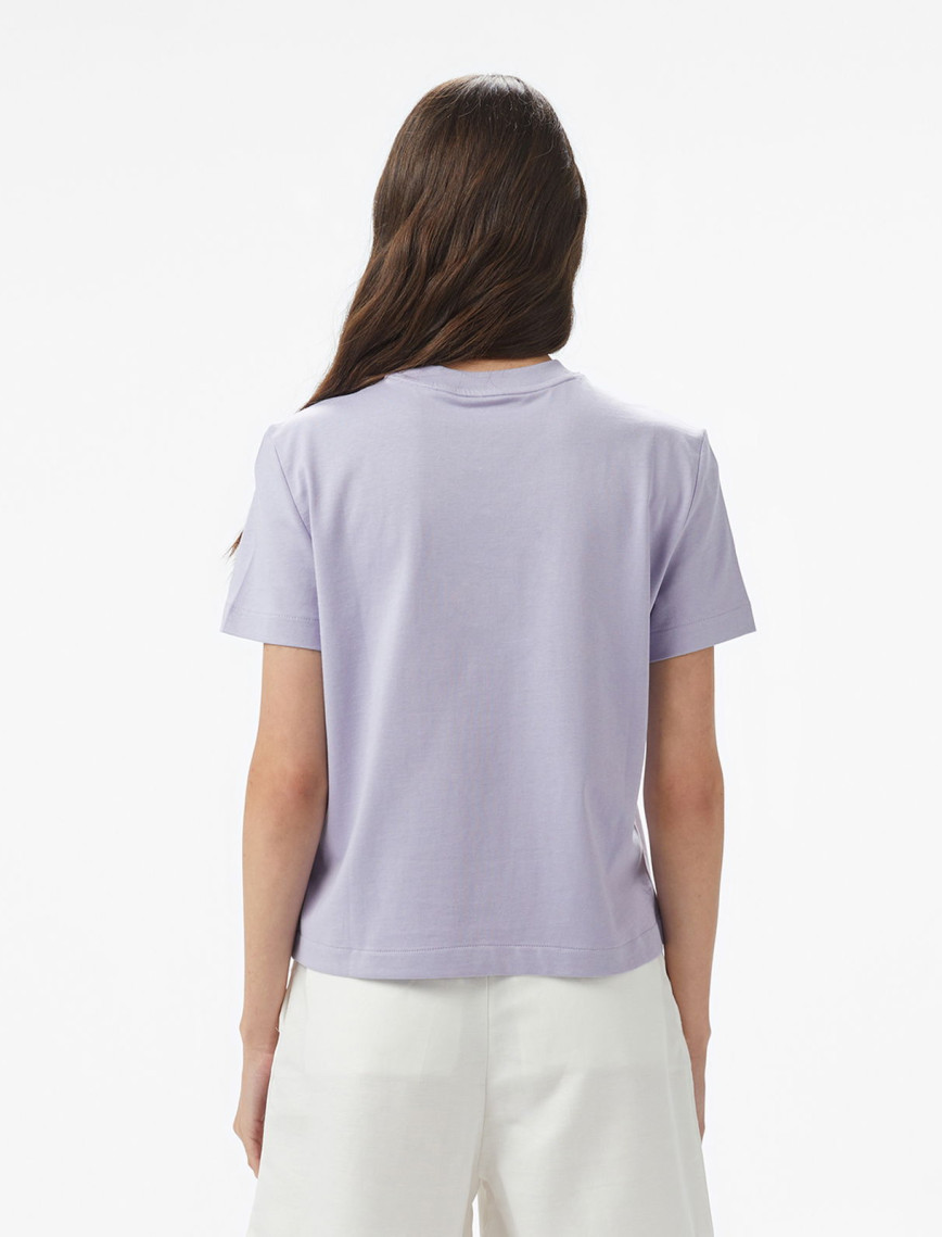 Calvin Klein Floed Logo Kadın Mor T-Shirt Calvin Klein Floed Logo Kadın Mor T-Shirt