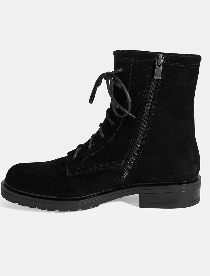 Kadın Siyah Bağcık Detaylı Süet Bot Kadın Siyah Bağcık Detaylı Süet Bot