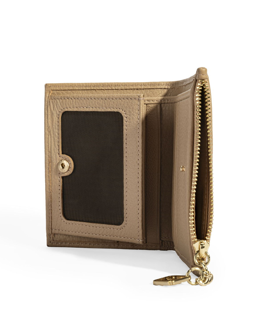 Kadın Bej Zincir Detaylı Deri Cüzdan Kadın Bej Zincir Detaylı Deri Cüzdan