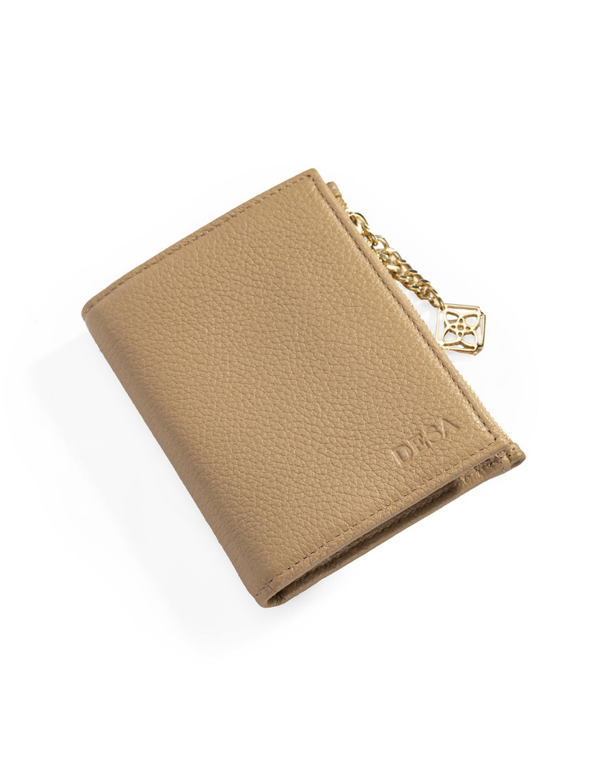 Kadın Bej Zincir Detaylı Deri Cüzdan Kadın Bej Zincir Detaylı Deri Cüzdan