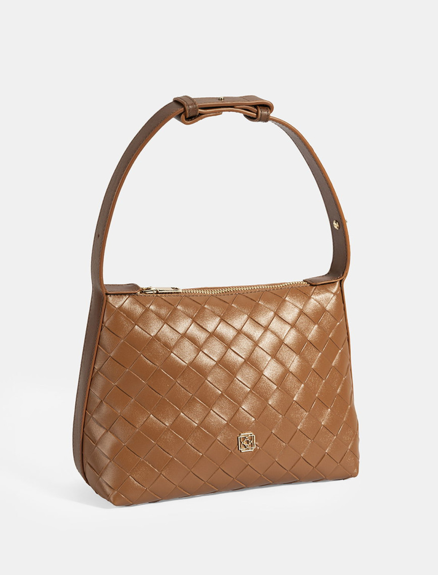 Kadın Taba Örgü Baskılı El Çantası