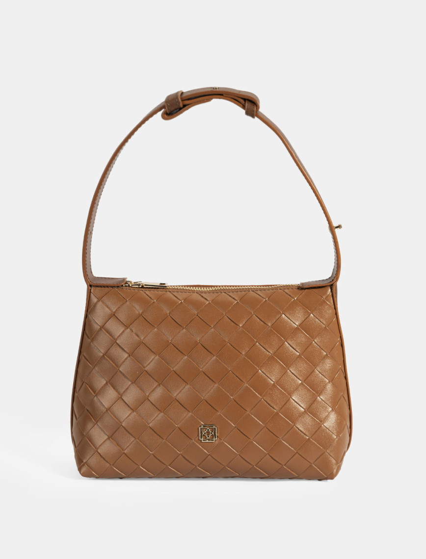 Kadın Taba Örgü Baskılı El Çantası