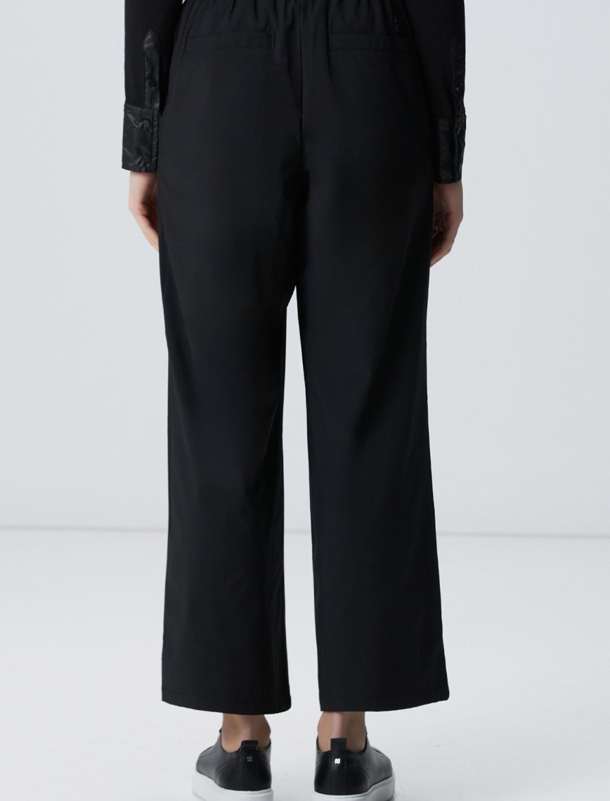 Network Kadın Siyah N-Tech Beli Lastikli Pantolon