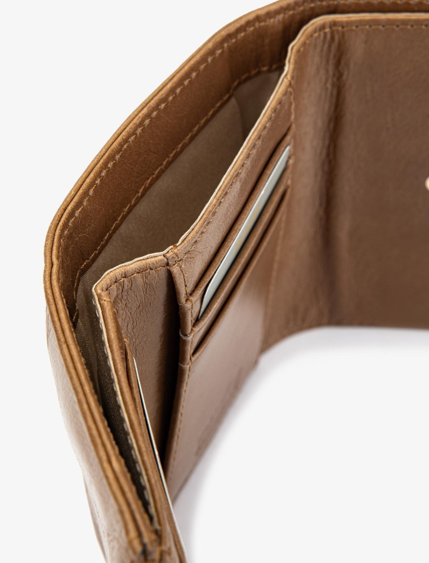 Valmenti Kadın Hakiki Deri Bej Cüzdan