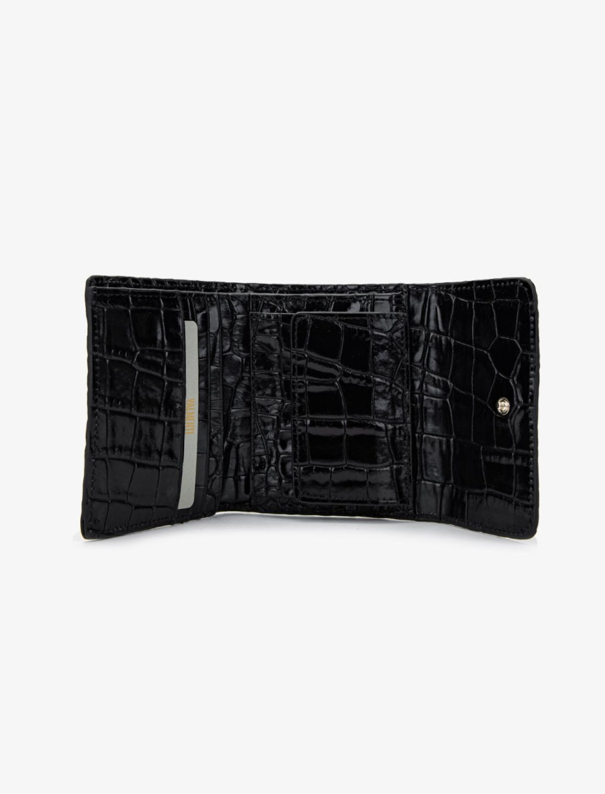 Valmenti Kadın Hakiki Deri Siyah Kroko Cüzdan Valmenti Kadın Hakiki Deri Siyah Kroko Cüzdan