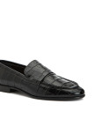 George Hogg Kadın Siyah Kroko Desenli Deri Loafer George Hogg Kadın Siyah Kroko Desenli Deri Loafer