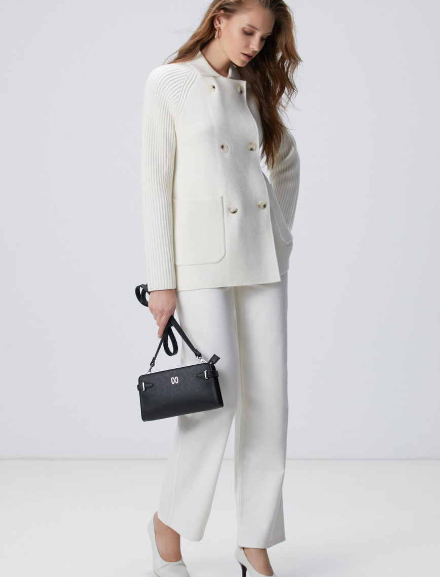 Network Kadın Kırık Beyaz Yün Karışımlı Triko Ceket Network Kadın Kırık Beyaz Yün Karışımlı Triko Ceket