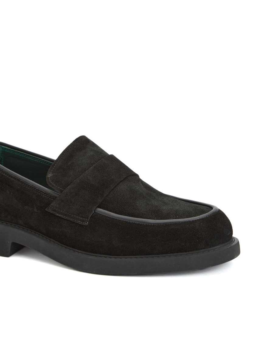 George Hogg Erkek Siyah Deri Loafer