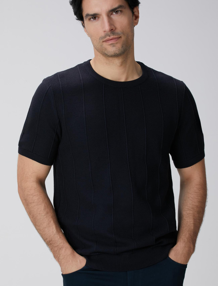 Network Erkek Lacivert Jakarlı Triko Kazak