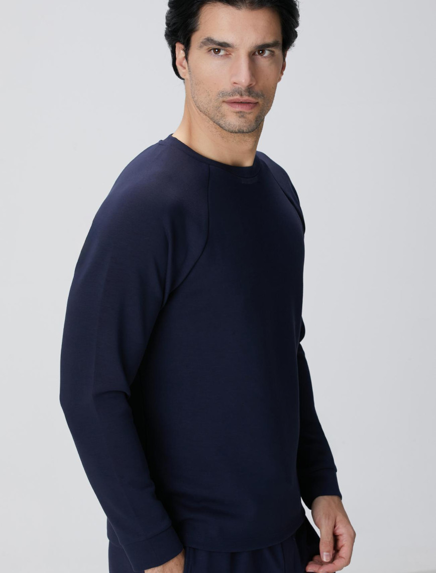 Network Erkek Lacivert Bisiklet Yaka Basic Sweatshirt Network Erkek Lacivert Bisiklet Yaka Basic Sweatshirt