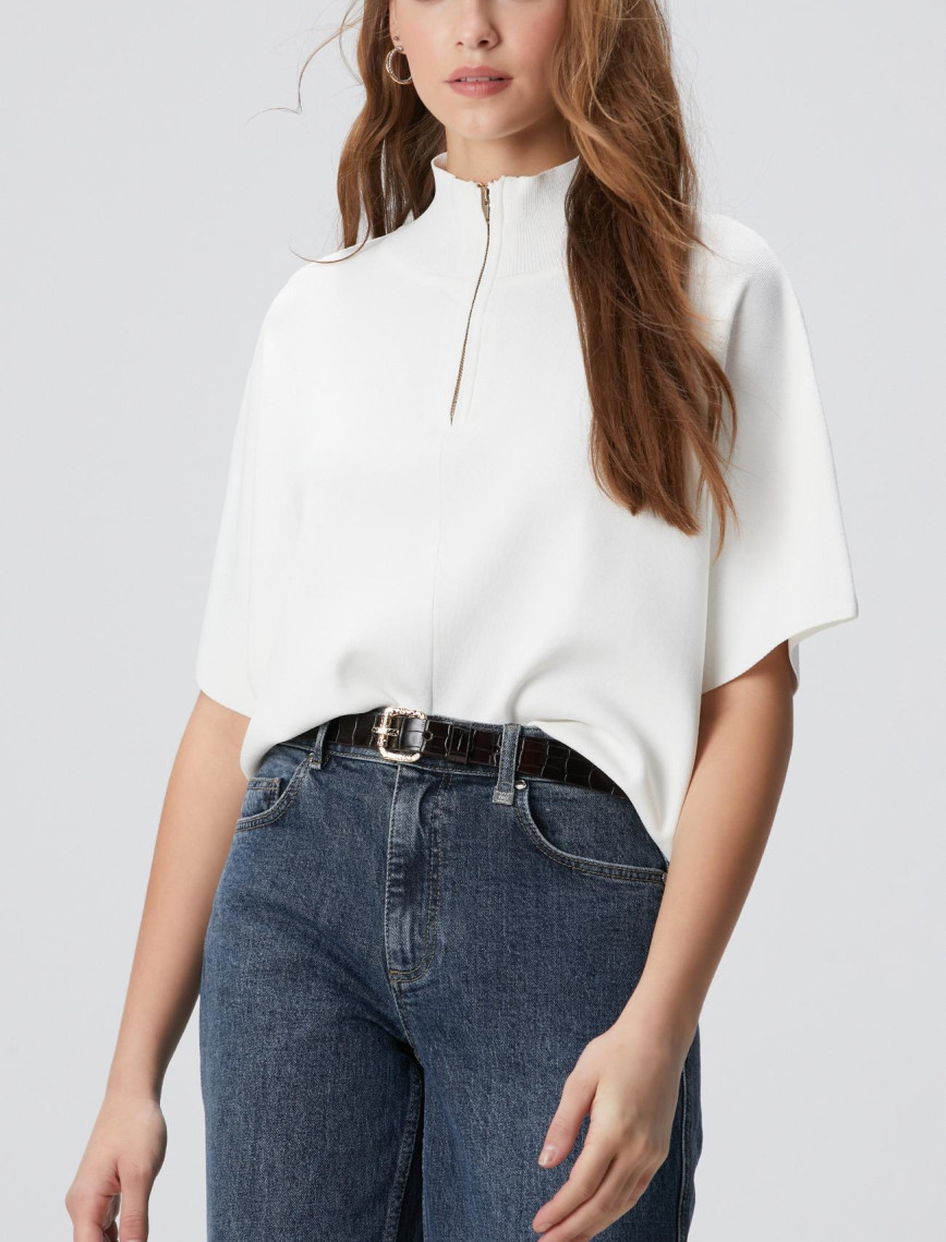 Network Kadın Kırık Beyaz Bol Form Basic Triko Kazak Network Kadın Kırık Beyaz Bol Form Basic Triko Kazak