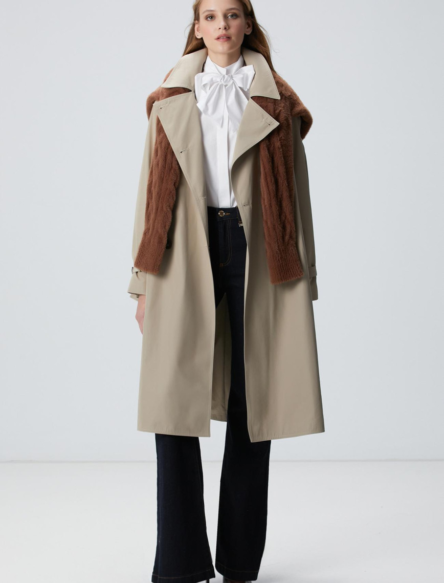Network Kadın Bej Trench Coat Network Kadın Bej Trench Coat