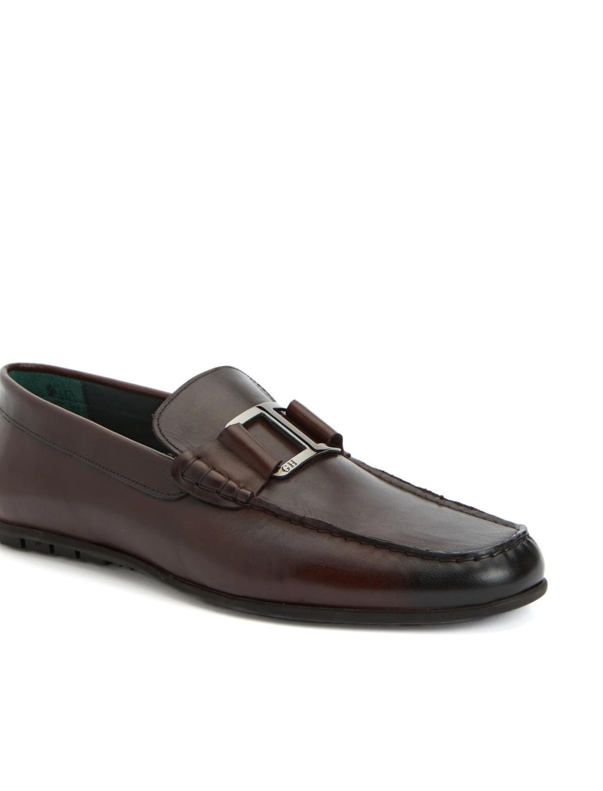 George Hogg Erkek Kahverengi Toka Detaylı Deri Loafer George Hogg Erkek Kahverengi Toka Detaylı Deri Loafer