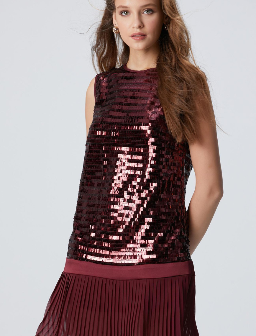 Network Kadın Vişne Payetli Mini Abiye Elbise Network Kadın Vişne Payetli Mini Abiye Elbise