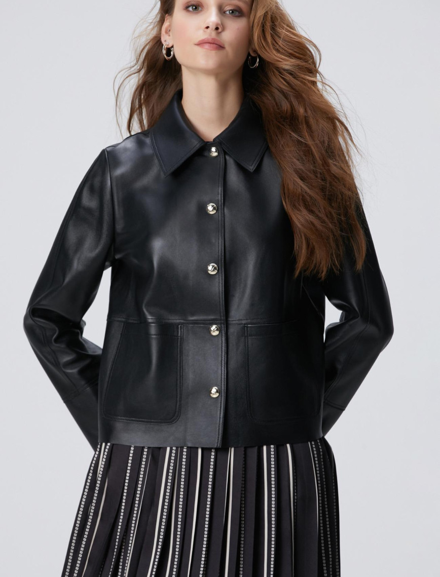 Network Kadın Siyah Çıtçıt Kapama Deri Mont Network Kadın Siyah Çıtçıt Kapama Deri Mont