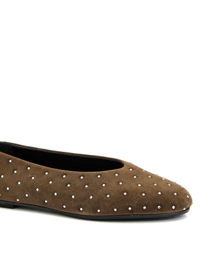 Divarese Kadın Vizon Taş Detaylı Süet Babet Divarese Kadın Vizon Taş Detaylı Süet Babet