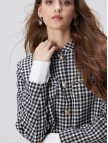 Network Kadın Siyah Beyaz Kazayağı Desenli Ceket Network Kadın Siyah Beyaz Kazayağı Desenli Ceket