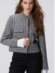 Network Kadın Siyah Beyaz Kazayağı Desenli Ceket Network Kadın Siyah Beyaz Kazayağı Desenli Ceket