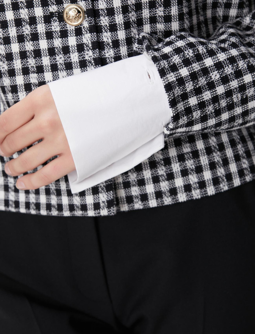 Network Kadın Siyah Beyaz Kazayağı Desenli Ceket Network Kadın Siyah Beyaz Kazayağı Desenli Ceket