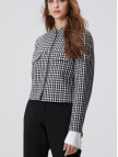 Network Kadın Siyah Beyaz Kazayağı Desenli Ceket Network Kadın Siyah Beyaz Kazayağı Desenli Ceket