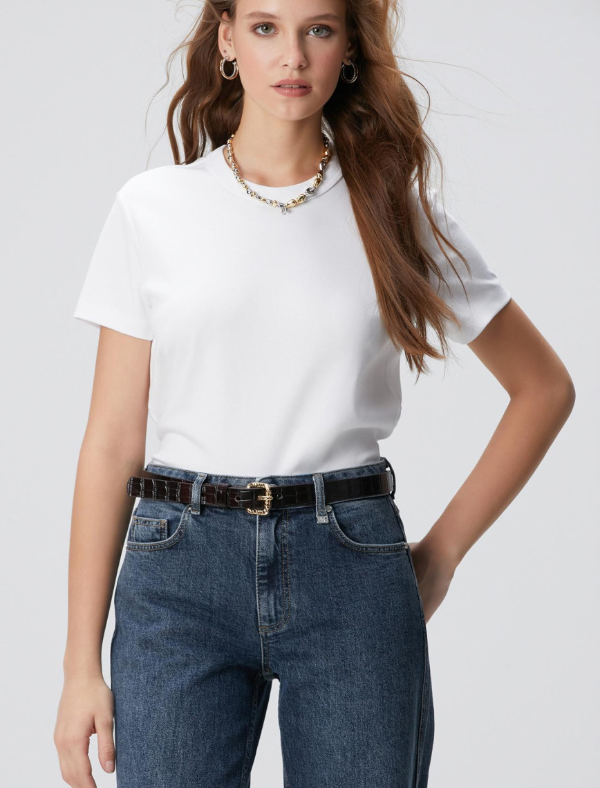 Network Kadın Kırık Beyaz Basic T-shirt Network Kadın Kırık Beyaz Basic T-shirt