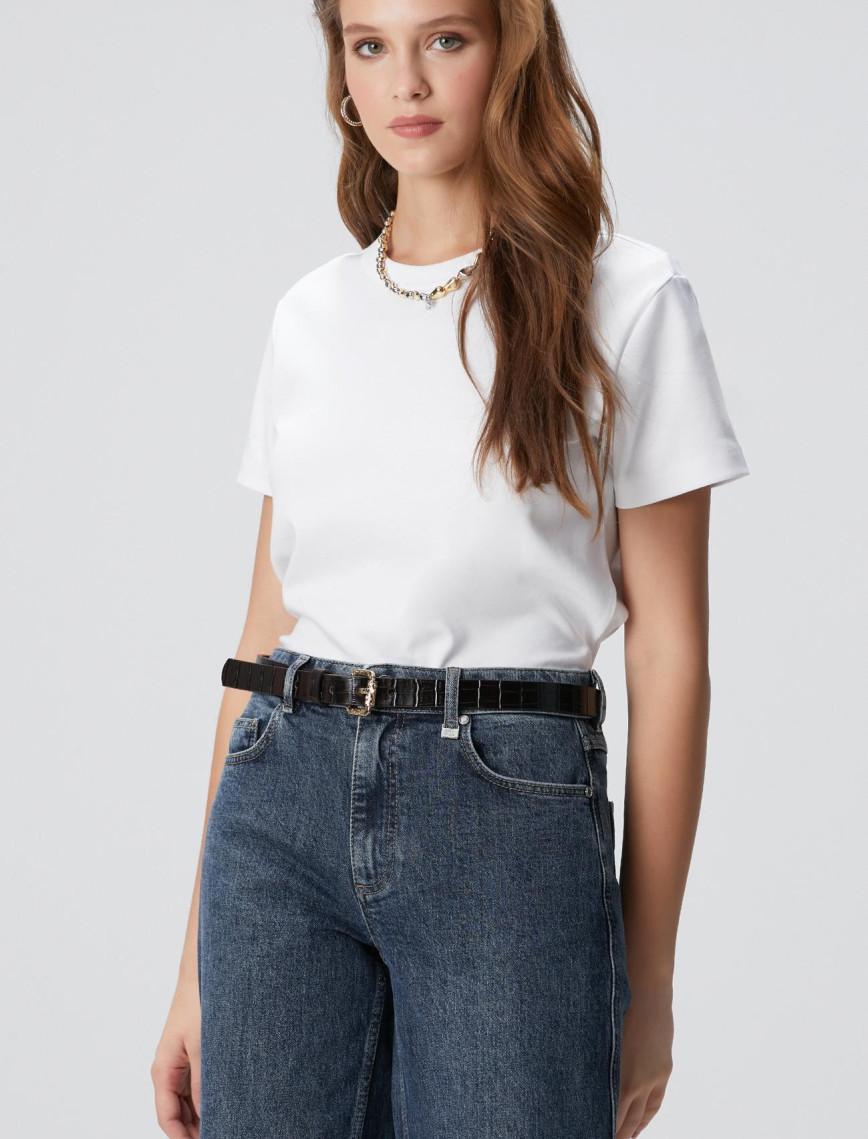 Network Kadın Kırık Beyaz Basic T-shirt Network Kadın Kırık Beyaz Basic T-shirt