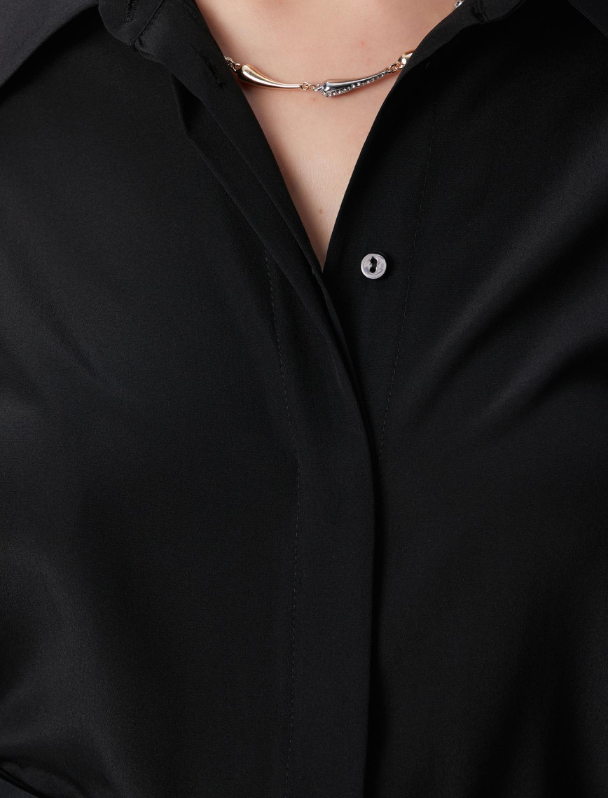 Network Kadın Limited Siyah İpek Gömlek