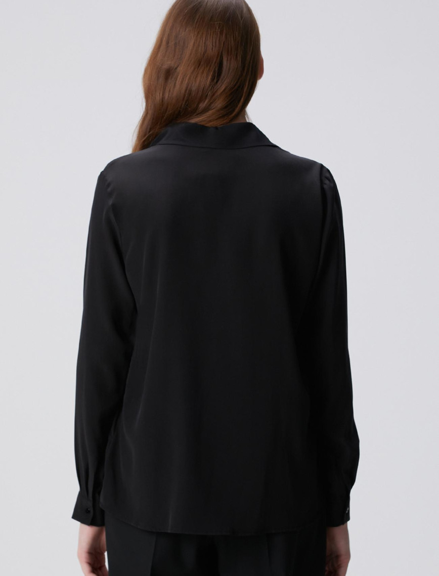 Network Kadın Limited Siyah İpek Gömlek