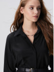 Network Kadın Limited Siyah İpek Gömlek