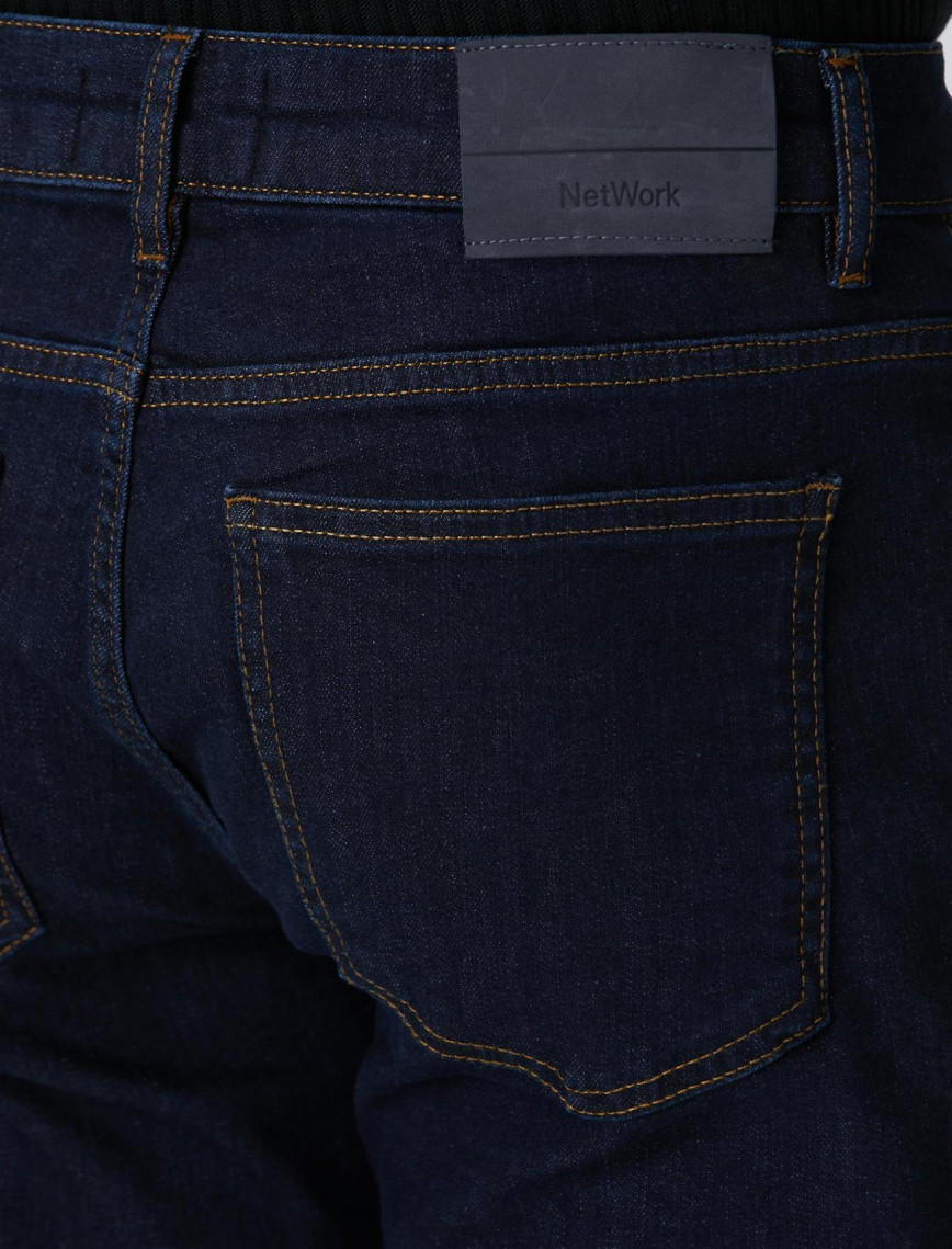 Network Erkek Slim Fit Lacivert Denim Pantolon