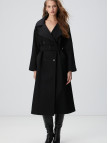 Network Kadın Siyah Kruvaze Trench Coat