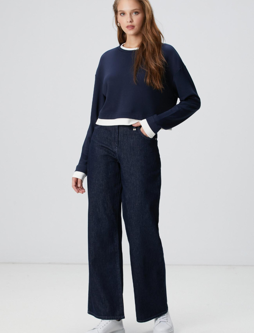 Network Kadın Lacivert Çift Renkli T-shirt Network Kadın Lacivert Çift Renkli T-shirt