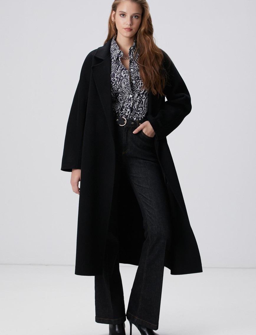 Network Kadın Lacivert Beyaz Desenli Gömlek Network Kadın Lacivert Beyaz Desenli Gömlek