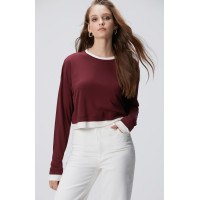 Network Kadın Bordo Çift Renkli T-shirt Network Kadın Bordo Çift Renkli T-shirt