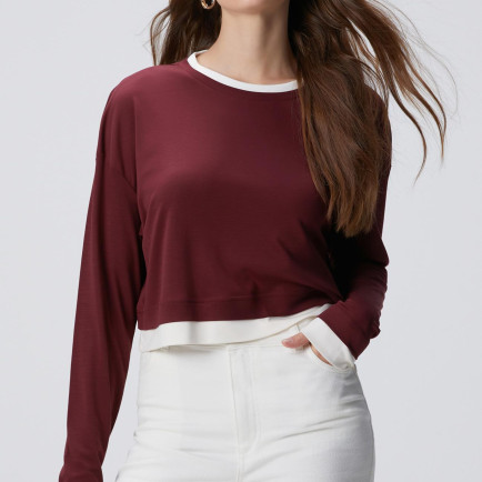 Network Kadın Bordo Çift Renkli T-shirt Network Kadın Bordo Çift Renkli T-shirt