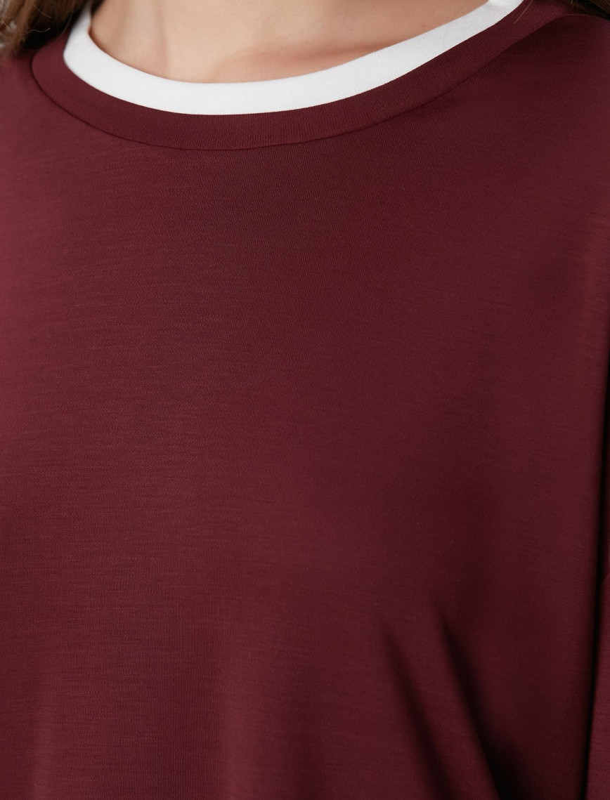 Network Kadın Bordo Çift Renkli T-shirt Network Kadın Bordo Çift Renkli T-shirt