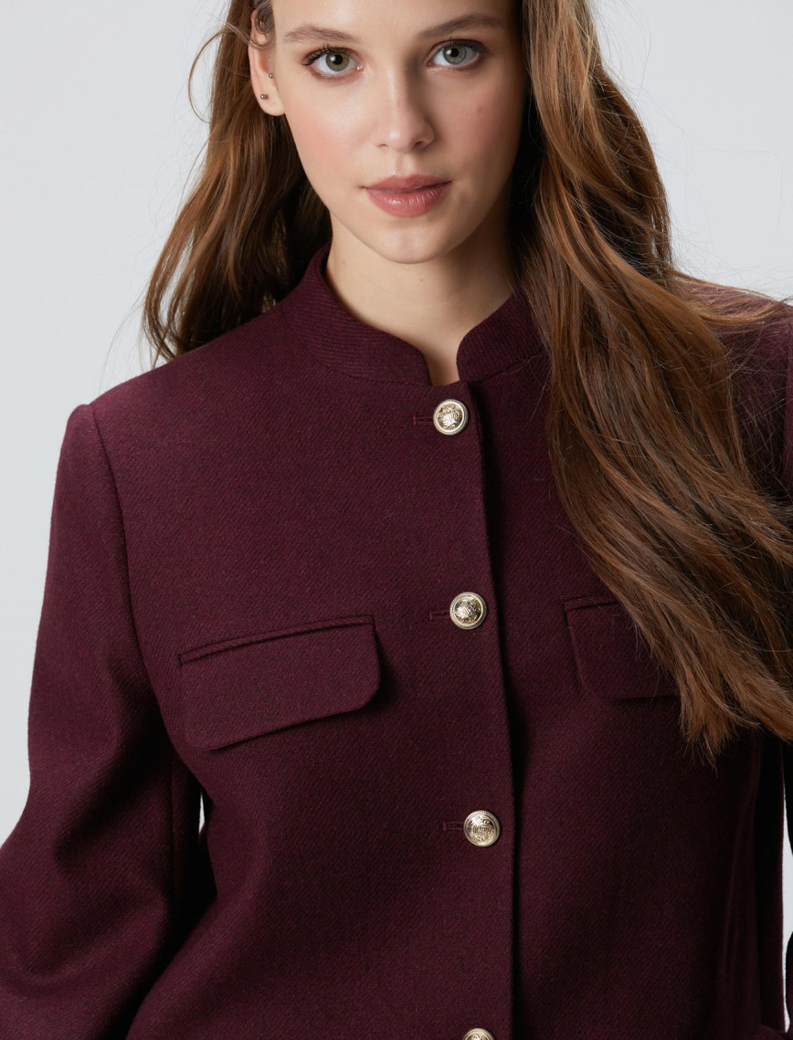 Network Kadın Vişne Yün Karışımlı Ceket Network Kadın Vişne Yün Karışımlı Ceket