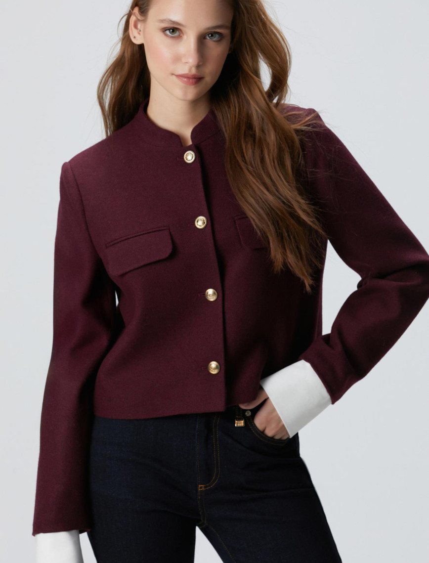 Network Kadın Vişne Yün Karışımlı Ceket Network Kadın Vişne Yün Karışımlı Ceket