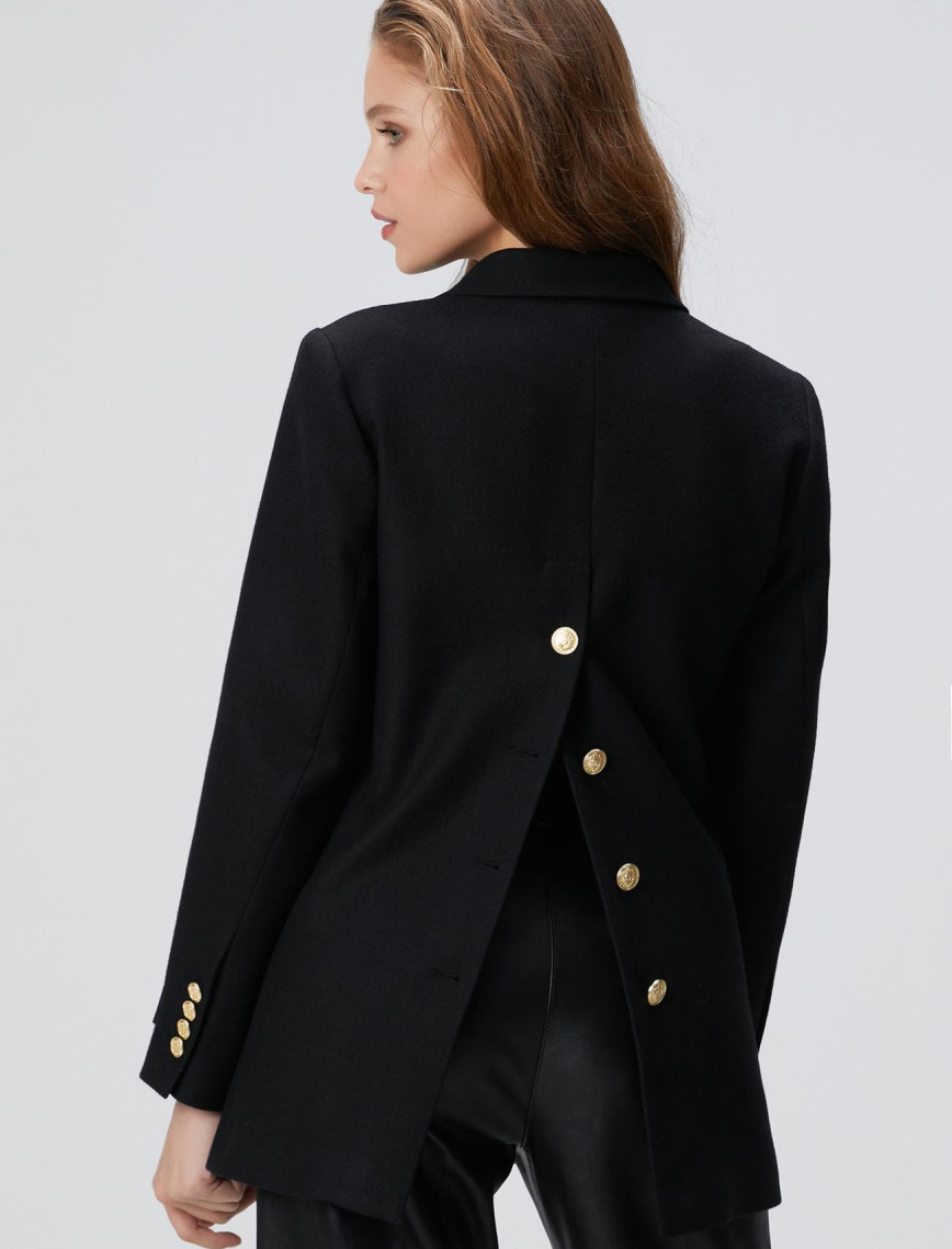 Network Kadın Siyah Yün Karışımlı Ceket Network Kadın Siyah Yün Karışımlı Ceket