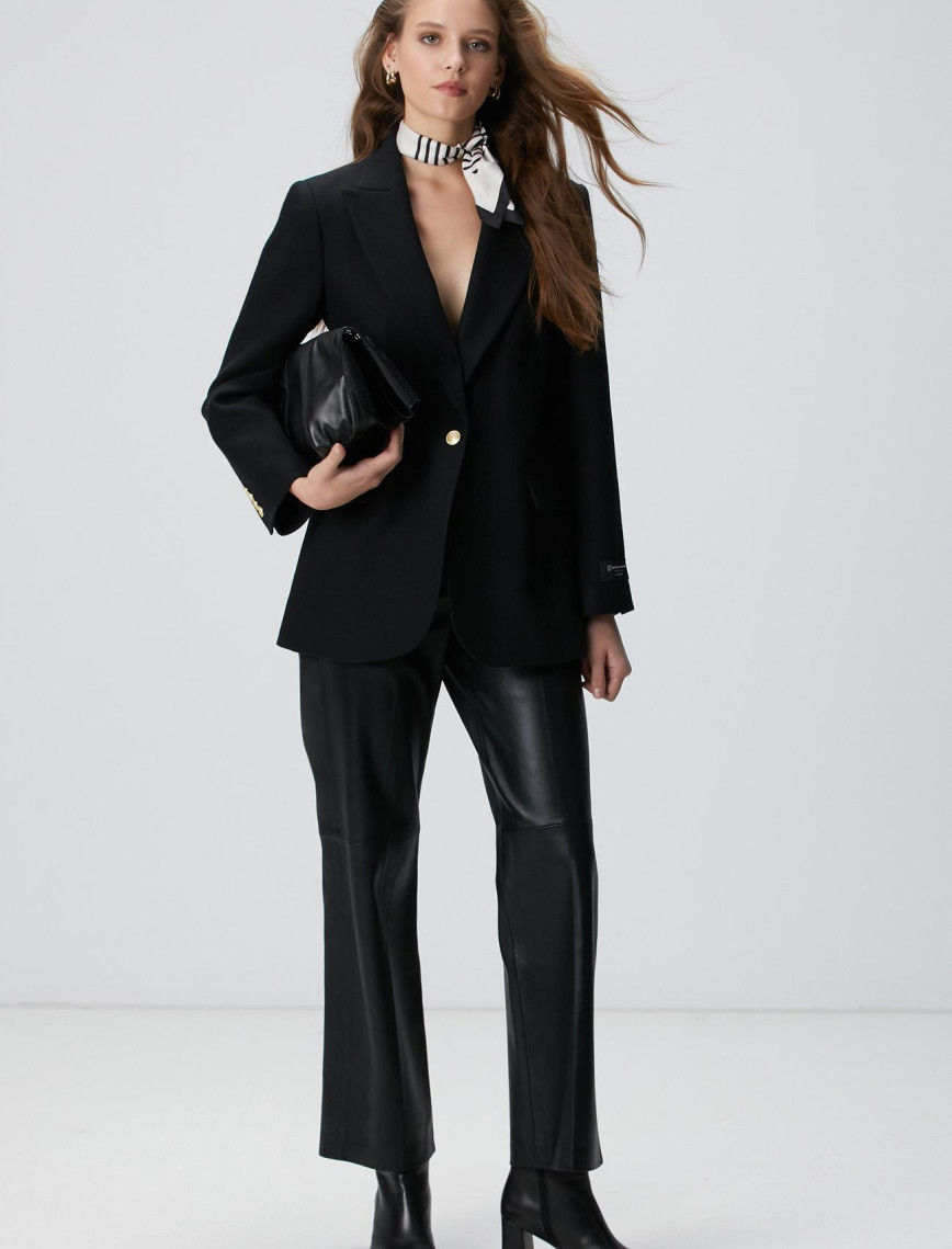 Network Kadın Siyah Yün Karışımlı Ceket Network Kadın Siyah Yün Karışımlı Ceket