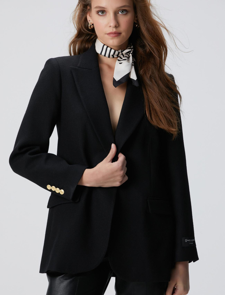 Network Kadın Siyah Yün Karışımlı Ceket Network Kadın Siyah Yün Karışımlı Ceket