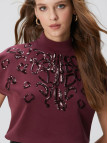 Network Kadın Bordo Payet İşlemeli T-shirt Network Kadın Bordo Payet İşlemeli T-shirt