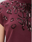 Network Kadın Bordo Payet İşlemeli T-shirt Network Kadın Bordo Payet İşlemeli T-shirt