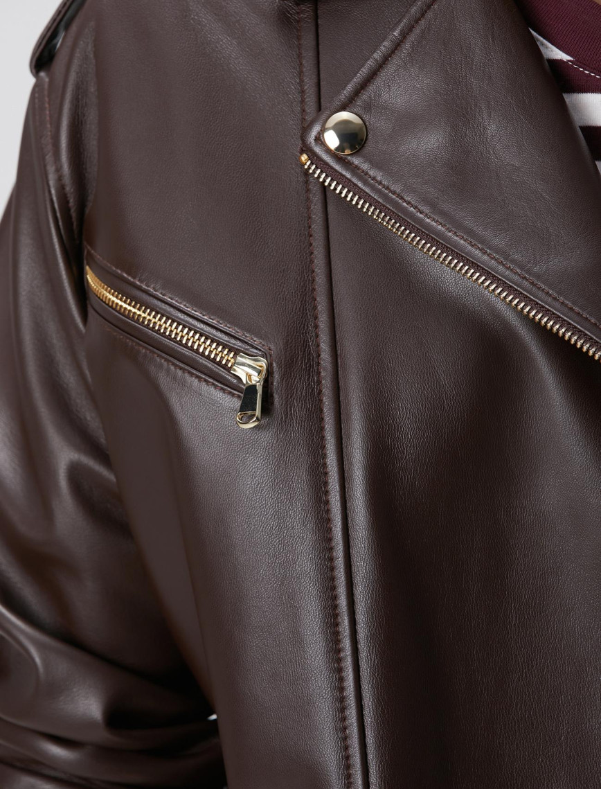 Network Kadın Acı Kahve Biker Deri Mont Network Kadın Acı Kahve Biker Deri Mont