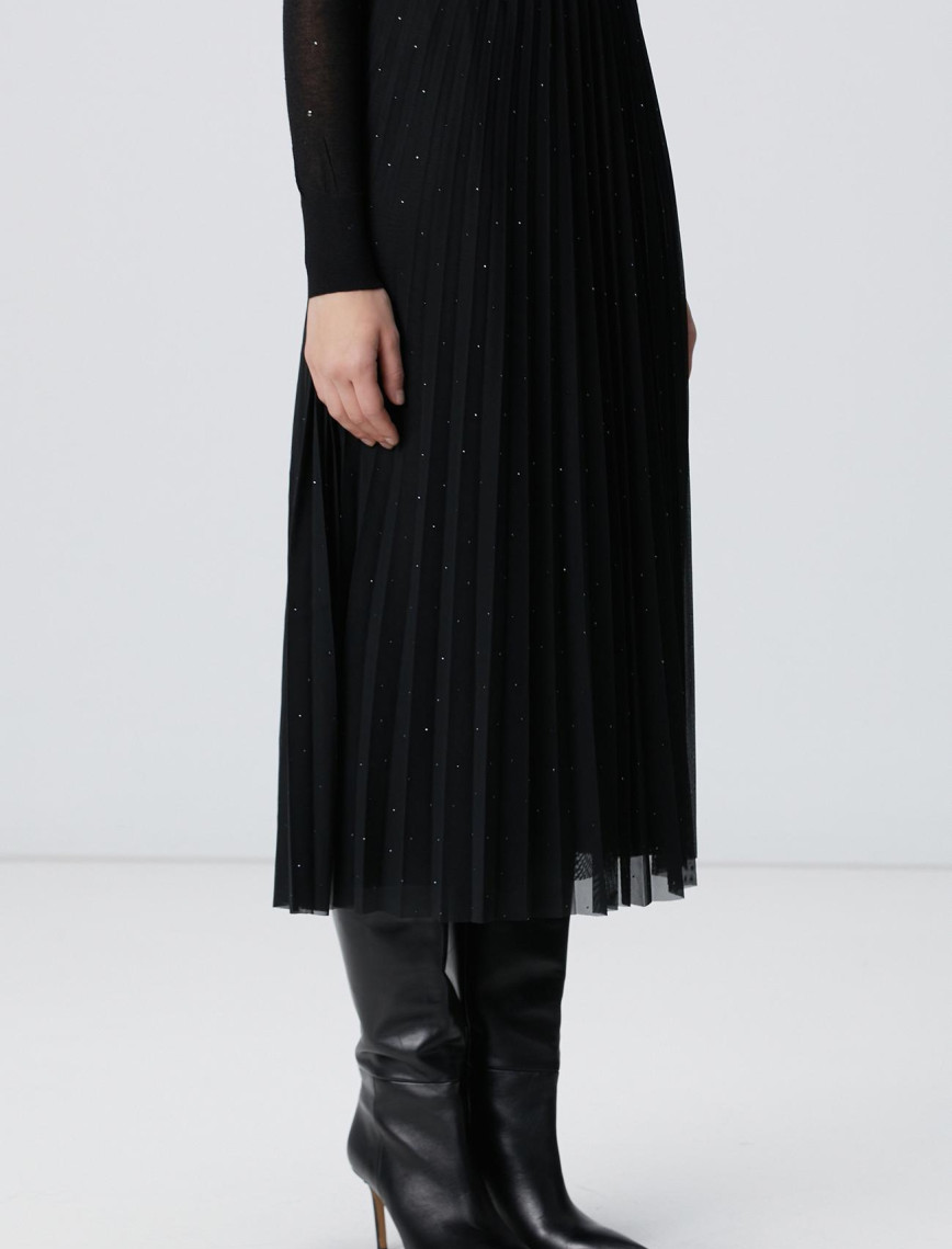 Network Kadın Siyah Payetli Tül Midi Etek Network Kadın Siyah Payetli Tül Midi Etek
