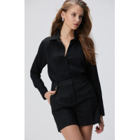 Network Kadın Siyah Vatkalı Gömlek Network Kadın Siyah Vatkalı Gömlek