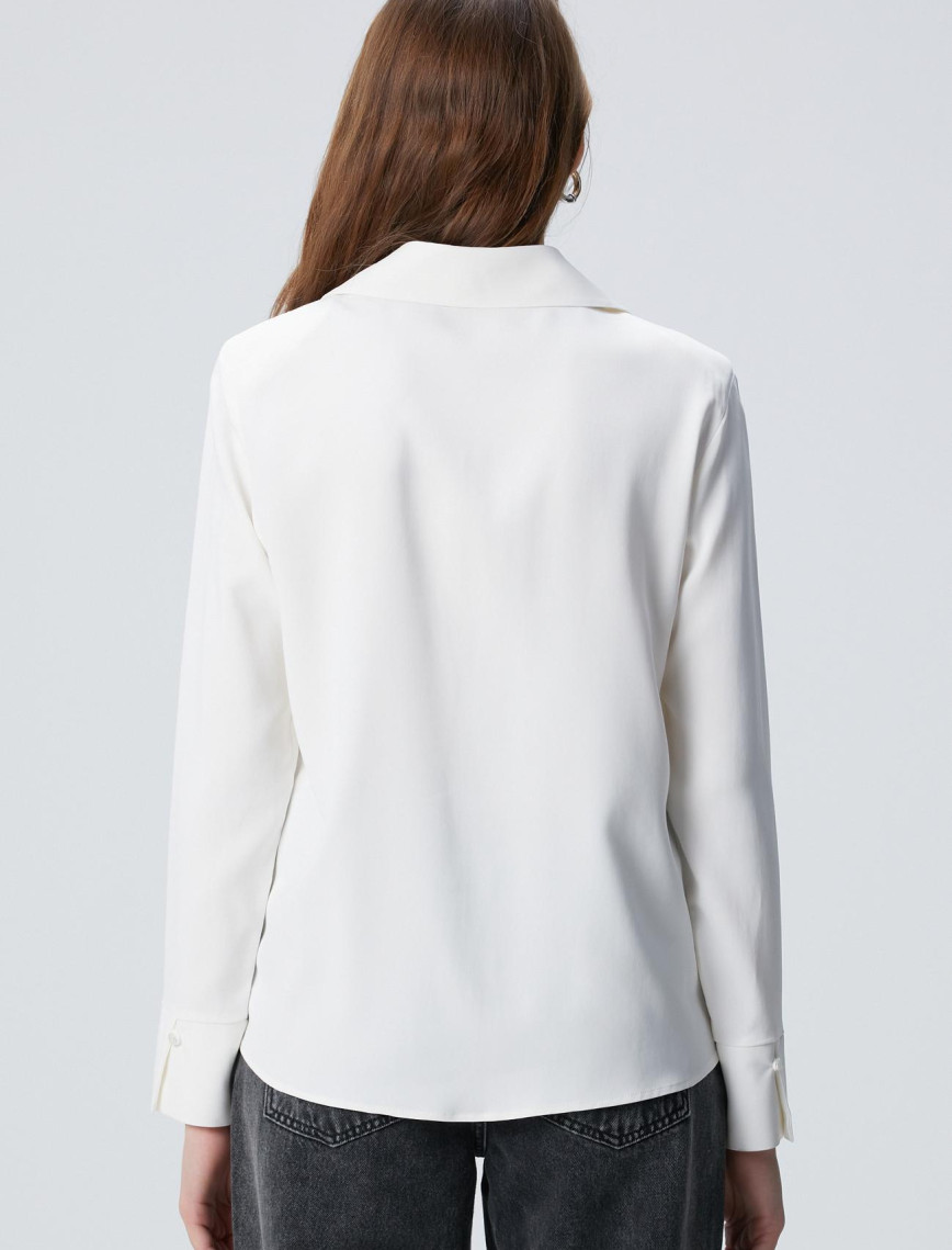 Network Kadın Kırık Beyaz Vatkalı Gömlek Network Kadın Kırık Beyaz Vatkalı Gömlek