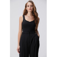 Network Kadın Siyah Örme Atlet