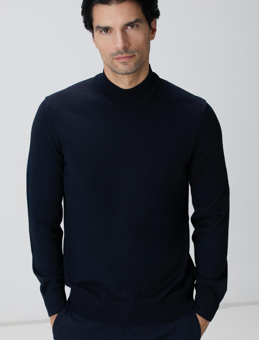 Network Erkek Lacivert Yün Karışımlı Kazak Network Erkek Lacivert Yün Karışımlı Kazak
