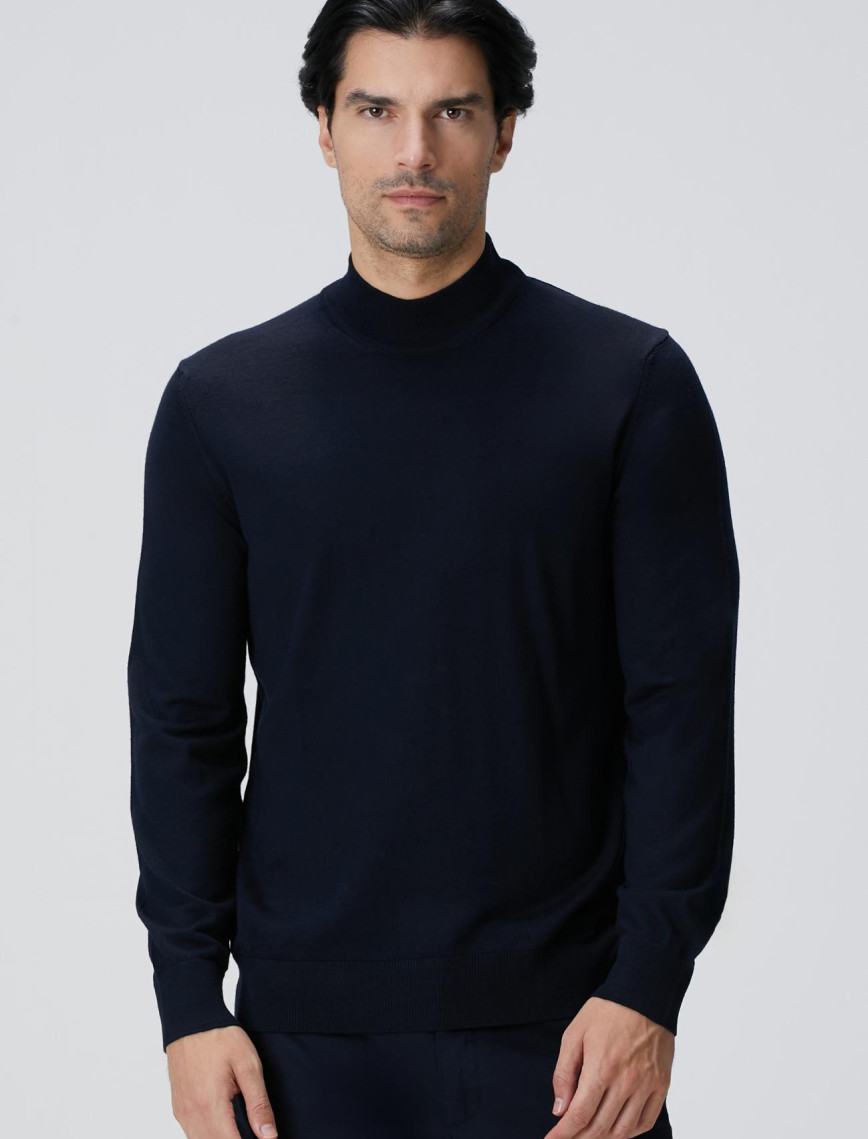 Network Erkek Lacivert Yün Karışımlı Kazak Network Erkek Lacivert Yün Karışımlı Kazak